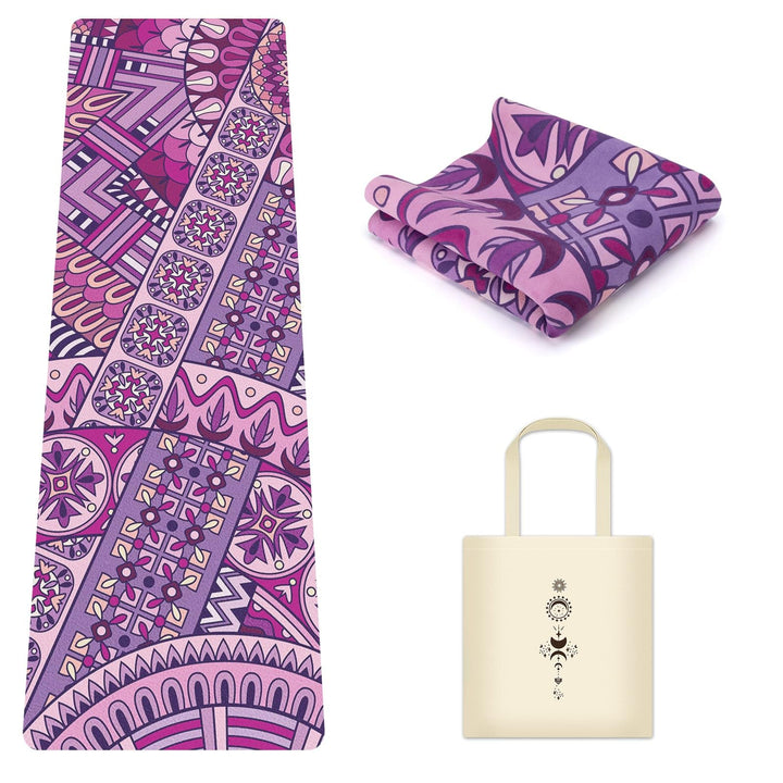 Reise-Yogamatte aus rutschfestem, faltbarem Wildleder – 1,5 mm dünn & leicht (1,4 kg), schweissabsor