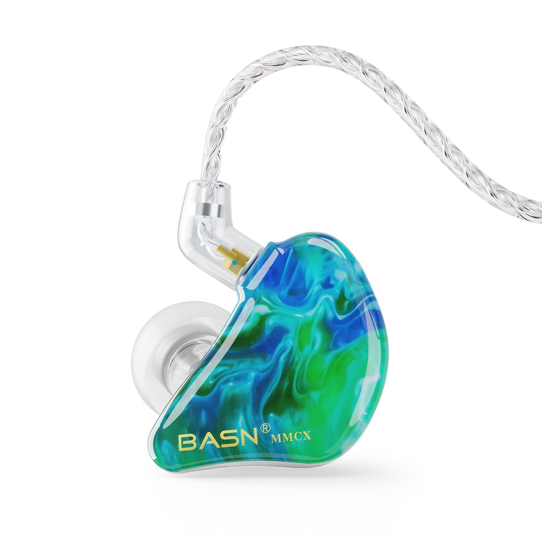 BASN MMCX Dreifach-Treiber In-Ear-Monitore mit satten Bässen, HiFi-Stereo-IEM-Kopfhörer mit verbesse