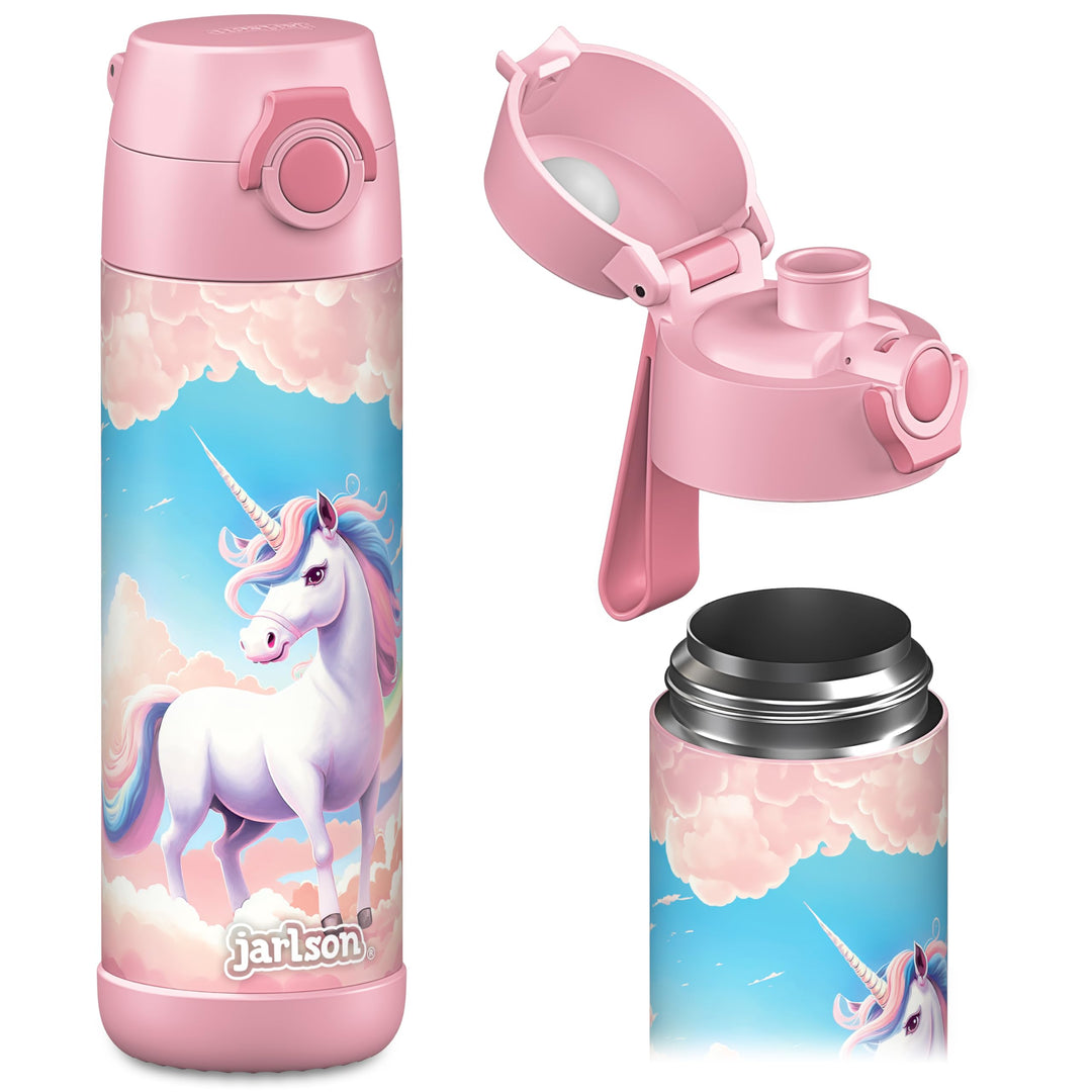 Jarlson® Trinkflasche Kinder Edelstahl MALI [THERMOSFLASCHE] - Kindertrinkflasche Auslaufsicher - Th
