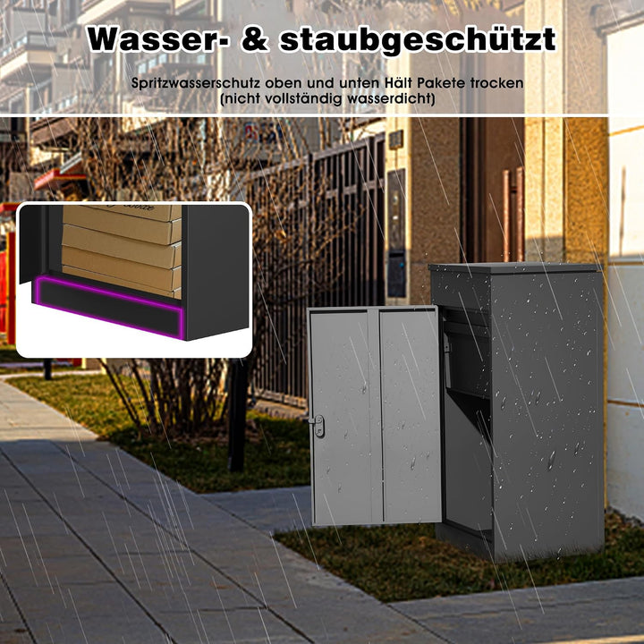 Paketbox Briefkasten mit Paketfach Paketbox Draussen Gross XXL Diebstahlgeschützter Paketbriefkasten