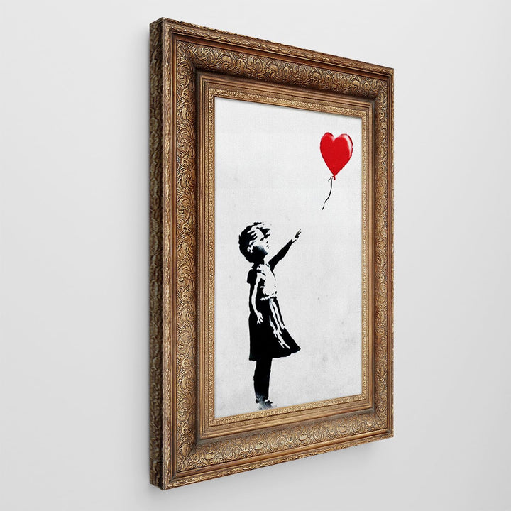 Giallobus - Gemälde - Banksy - - Standardleinwand - 35x50-17 - Baby Mädchen Ballonrahmen - Bereit zu