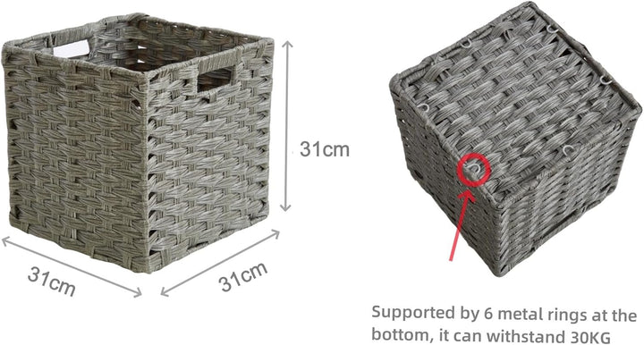 Aufbewahrungskorb, 31x31x31cm Aufbewahrungsboxen aus Polypropylene und Metallstreifenfür Vorratskamm