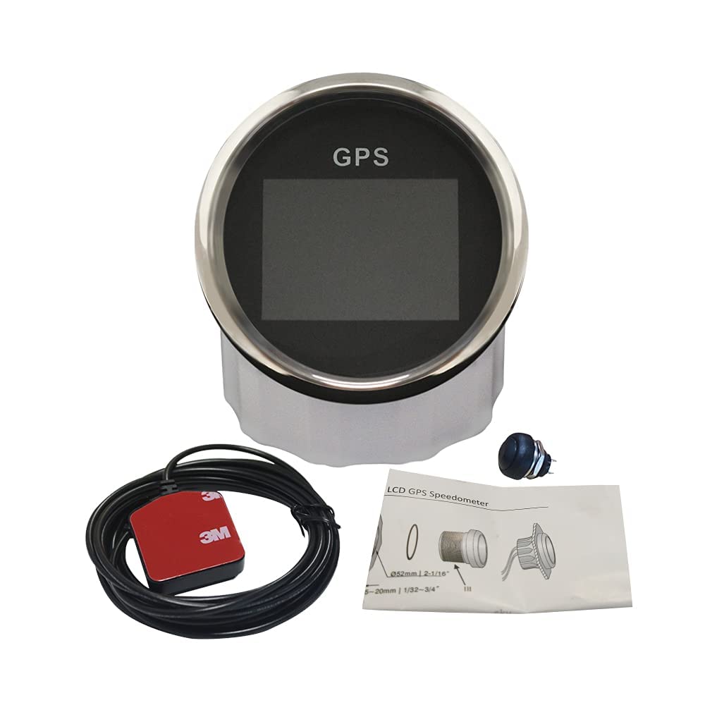 ELING Digital GPS Tachometer Einstellbare Kilometerzähler Für Boot Yacht Motorrad Auto 2 zoll (52mm)