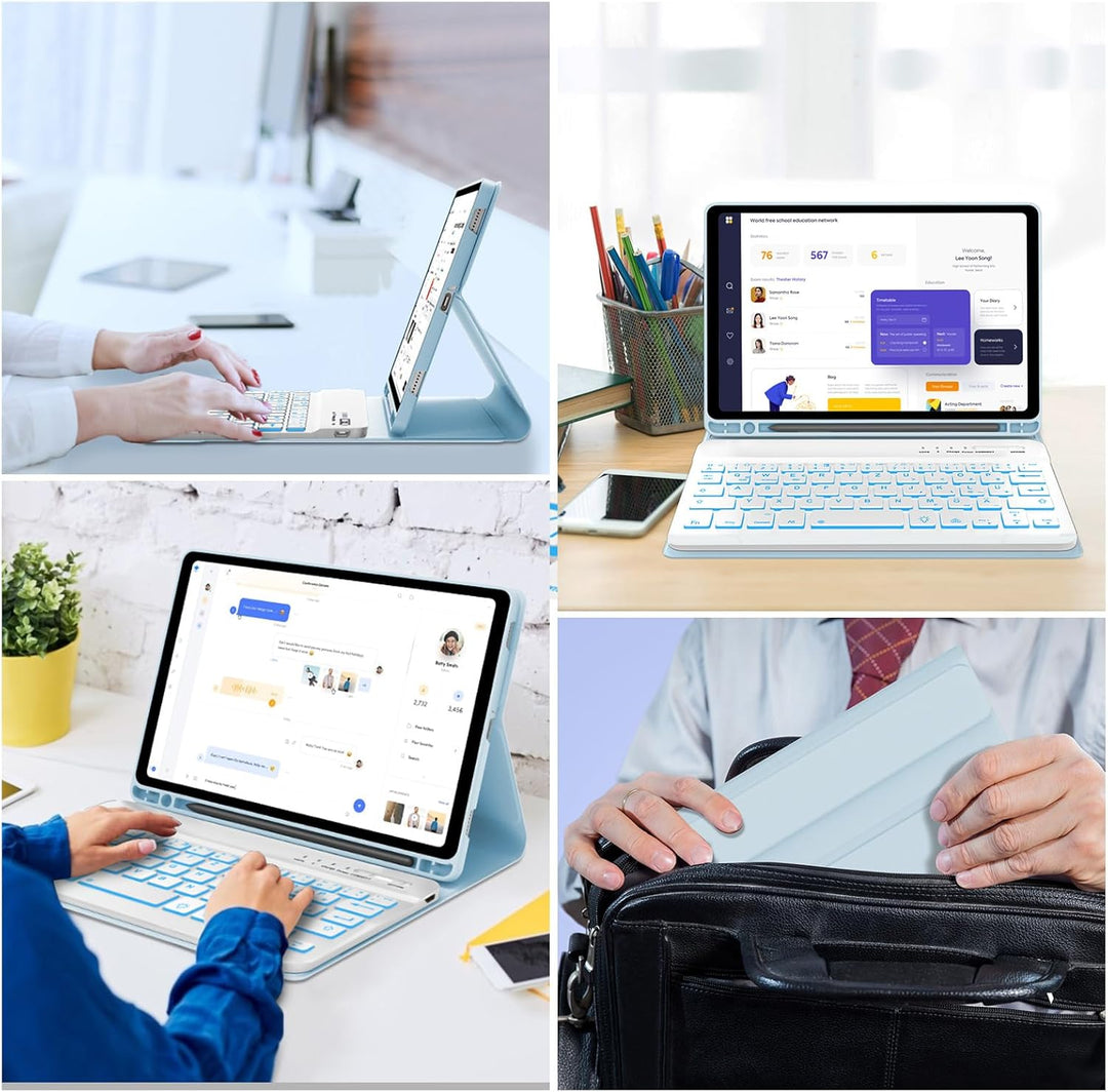 IVEOPPE Hülle mit Tastatur für Samsung Galaxy Tab A9 8.7", Tastatur für Samsung Tablet A9 2023, Magn