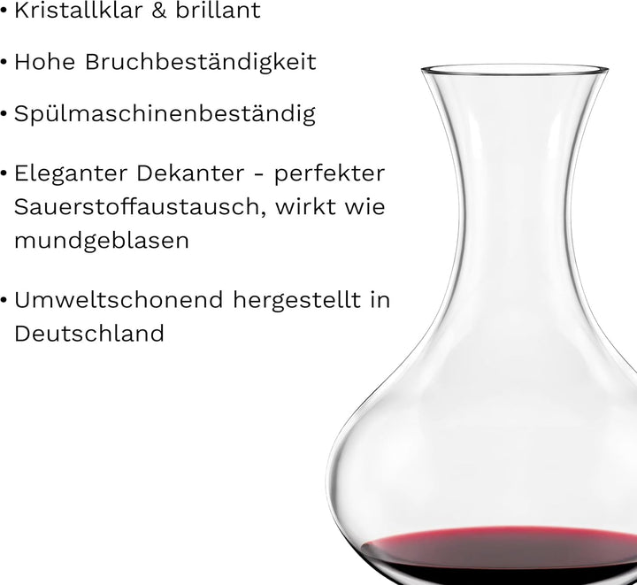 Stölzle Lausitz Dekanter Bordeaux 750 ml – Eleganter Rotwein Dekantierer für optimale Aromenentfaltu