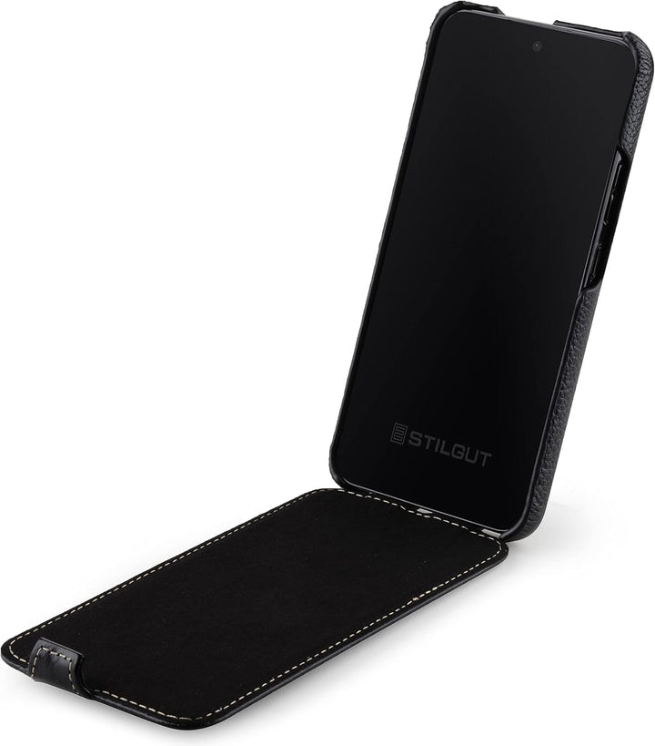 STILGUT UltraSlim kompatibel mit Samsung Galaxy S22 Plus Hülle - Samsung S22 Plus Flip Case aus Lede
