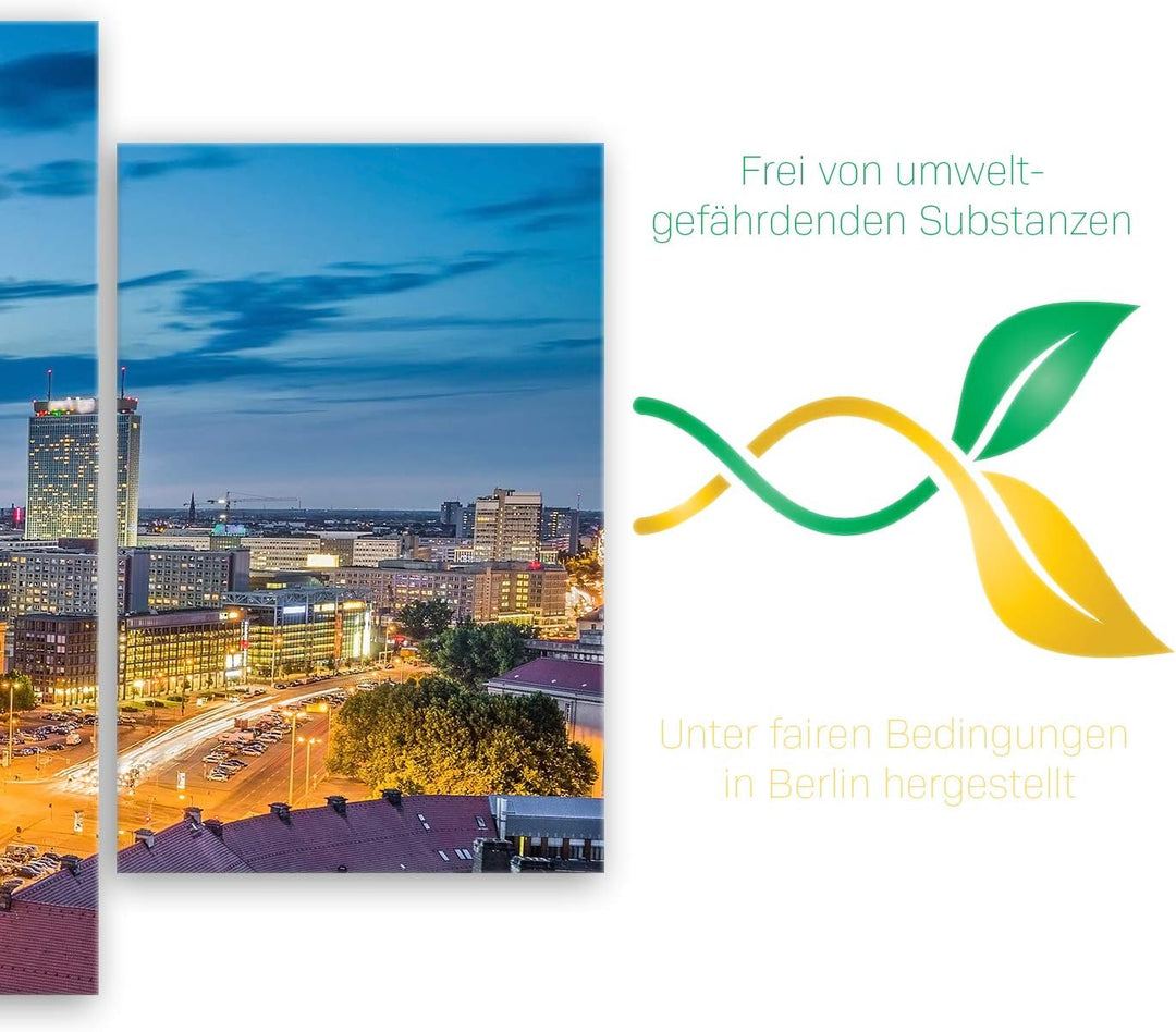 ge Bildet Bild auf Leinwand | Berlin Skyline - Deutschland - Stadtbild Städtebild A in 100x50 cm meh