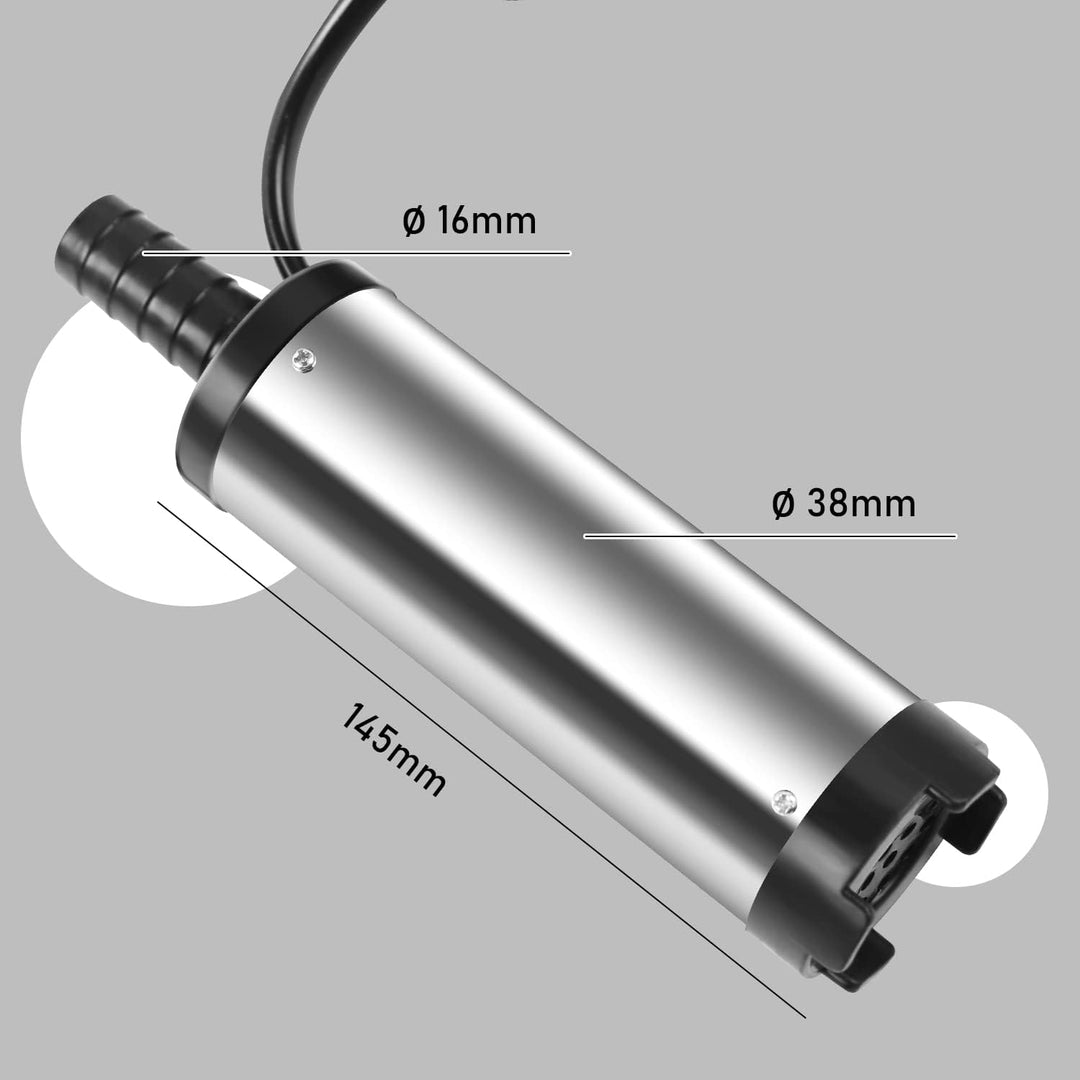 MaxAwe Tauchpumpe DC 12V 38mm, Ölpumpe Dieselpumpe bei 8500 Upm, Mini Pumpe Wasser Pumpe mit Filter