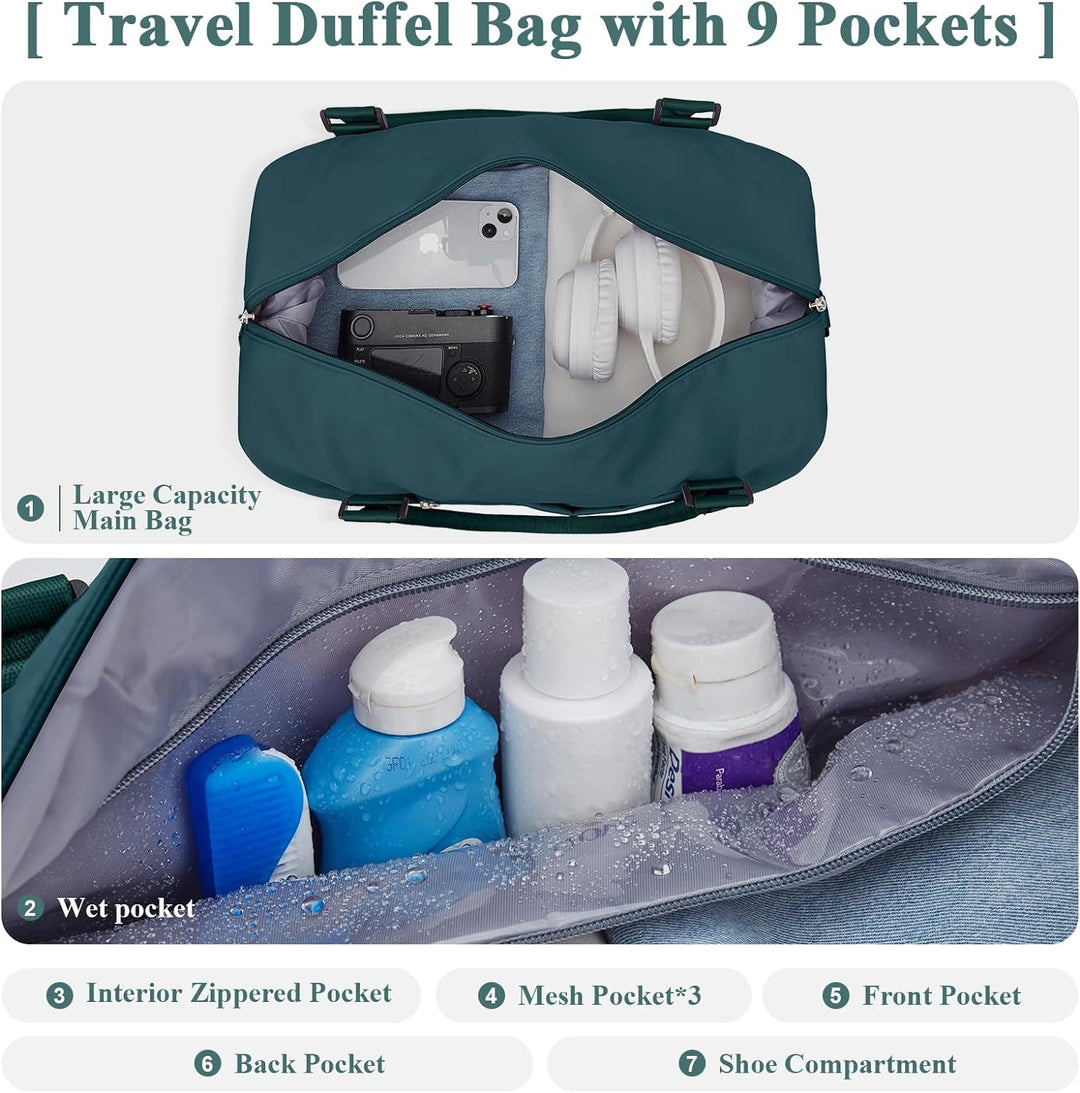 Reisetasche Damen Handgepäck Tasche Sporttasche Weekender Bag Schwimmtasche Wasserdicht Travel Bag D