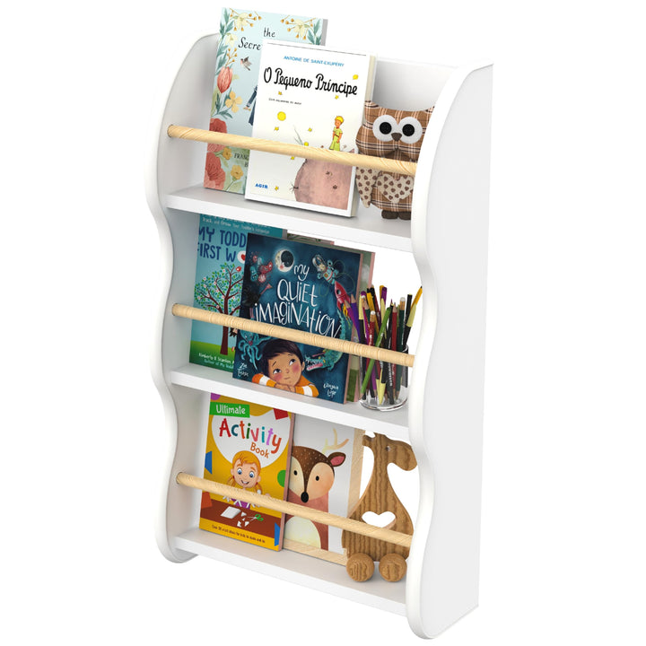 defiPad Wandregal für Kinderzimmer - Bücherregal Kinder mit 3 Ablagen - Montessori Spielzeugregal Wa