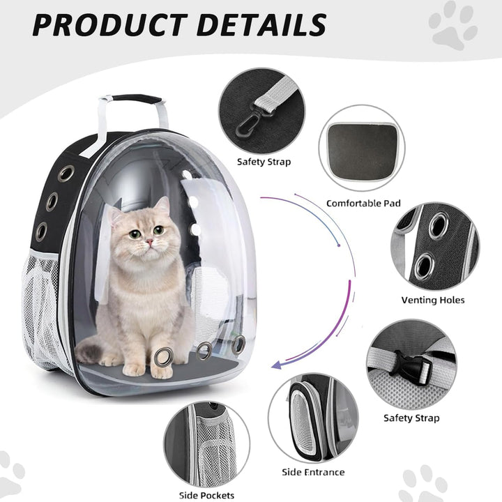 Erweiterbar Katzenrucksack Hunderucksack, Vorderrucksack für Katzen und Kleine Hunde, mit transparen