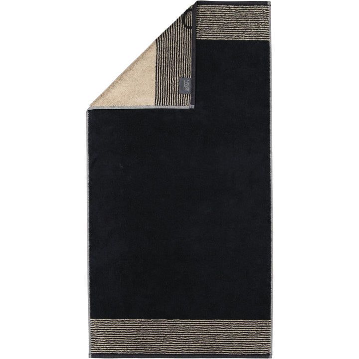 CAWÖ Home Handtücher Luxury Home Two-Tone 590 schwarz - 93 Duschtuch 80x150 cm, Duschtuch 80x150 cm