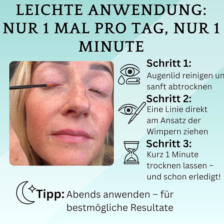 Wimpernserum ohne Hormone I 5ml I Lash Serum vegan &amp; cruelty free I Für empfindliche Augen I Längere