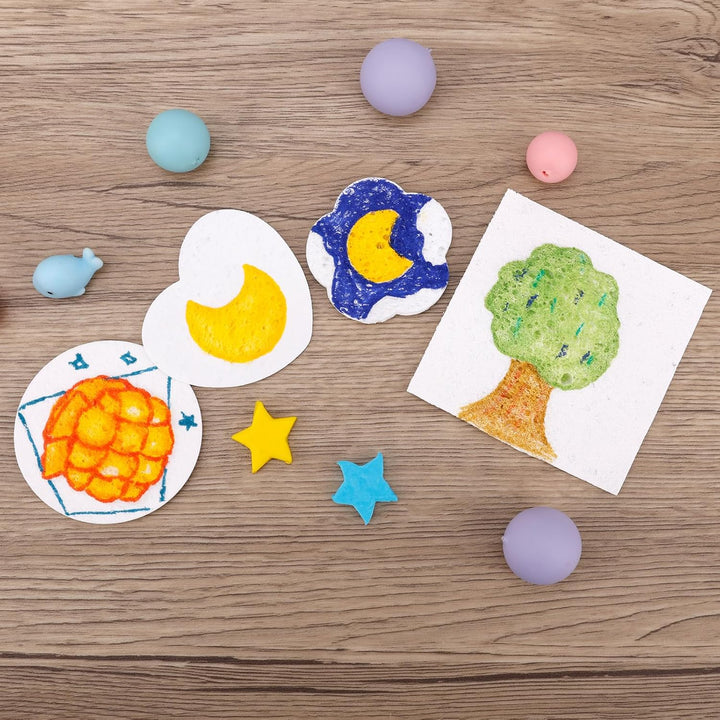 40 Stück Magisches Schaum-Strukturpapier, 3D Schaum Strukturmalerei Magische Puffy-Farbe DIY Leinwan