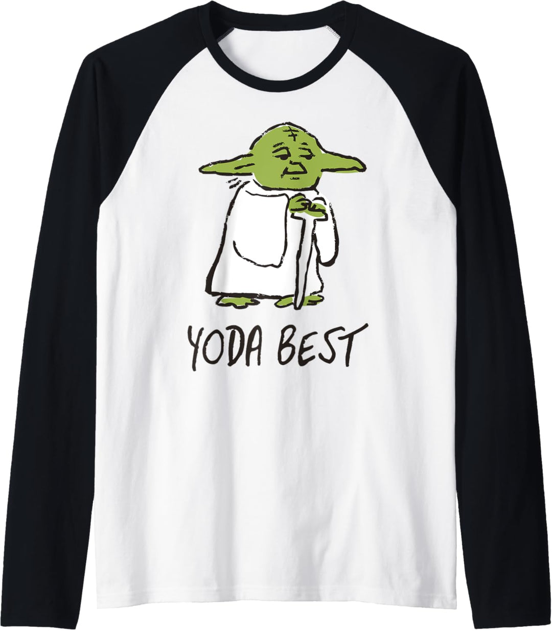 Star Wars Yoda Best Portrait Sketch Raglan