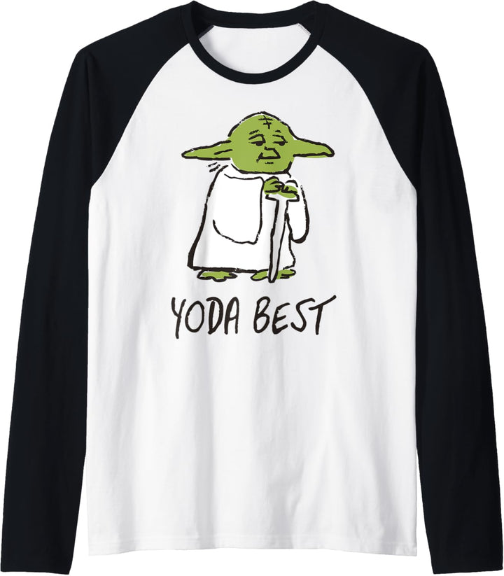 Star Wars Yoda Best Portrait Sketch Raglan