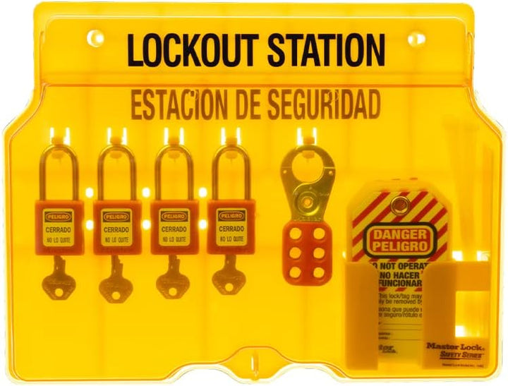 Master Lock ml1482 Lockout Station, 4-lock 46.5 cm x 36.8 cm x 8.0 cm, 46.5 cm x 36.8 cm x 8.0 cm