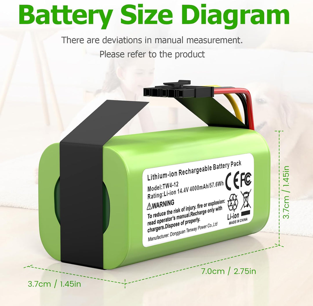 14,4V 4,0Ah Akku für Eufy L60 L50 Hybrid/SES, Ersatzakku für IRobot Roomba Combo Essential/Y0112/Y01
