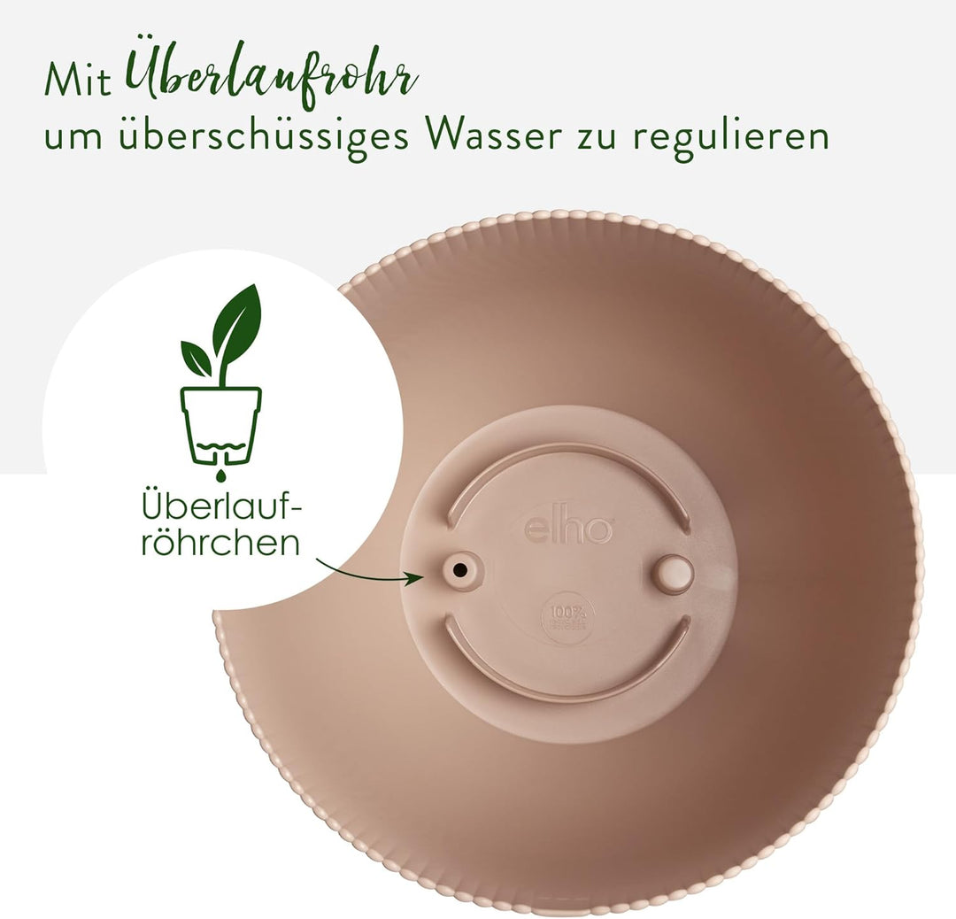 elho Sereh Rund 40 - Blumentopf für Innen und Aussen - 100% recyceltes Plastik - Ø 39.0 x H 33.3 cm
