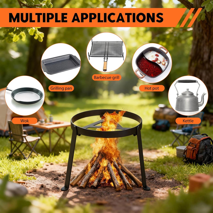Zenselect Pfannenknecht für Lagerfeuer, Grillrost für Feuerschale, Klappbar Camping grill, Hochtempe