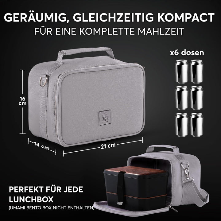 Umami Premium Kühltasche Klein, Lunchbag für Arbeit, Reisen, Büro, Picknick, Mini-Lunchbag Isoliert