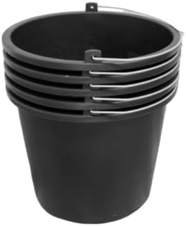 ViD® 5 Stück Mörteleimer/Betoneimer 5 Liter | Ø24 x 19 cm | Putzeimer/Baueimer/Eimer für Baustelle,