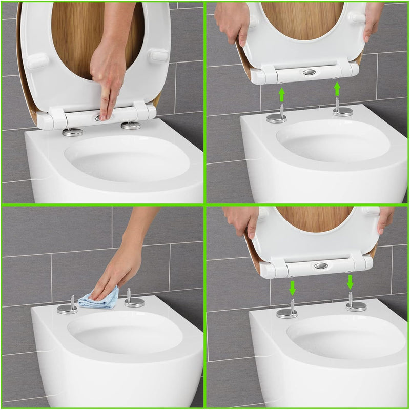 Casaria® WC Sitz Duroplast Absenkautomatik Schnellbefestigung Bad Toilettendeckel Klobrille antibakt