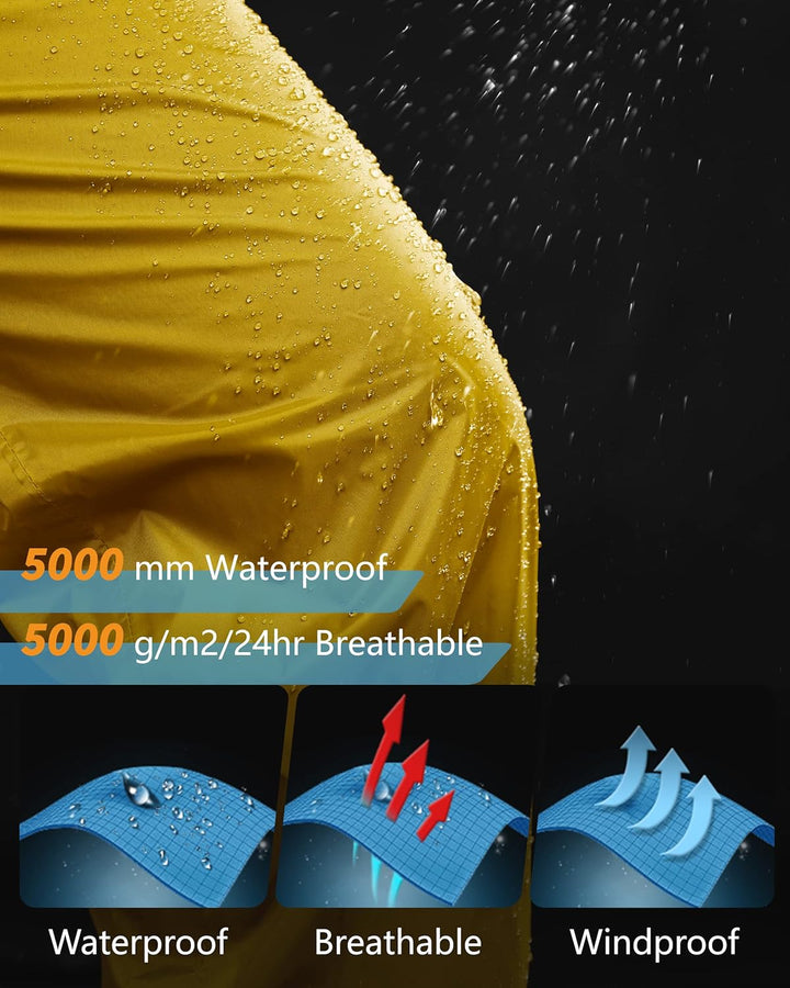 33,000ft wasserdichte Regenhose für Herren Leichte Regenhose Winddichte Outdoorhose zum Wandern Camp