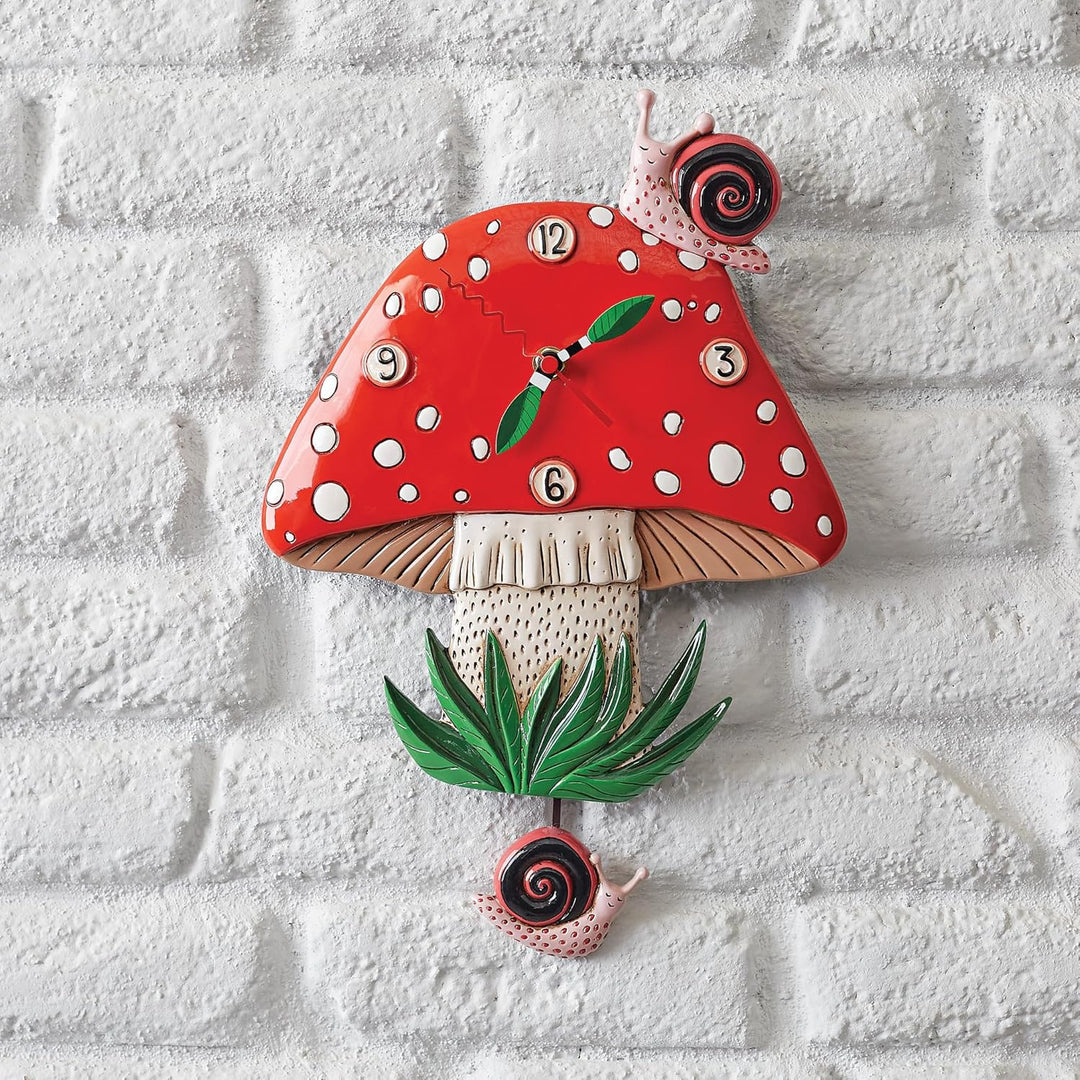 Enesco Allen Designs Fun-Guy Mushroom Wanduhr 29 x 24 cm Mehrfarbig