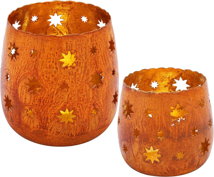 Orientalisches Windlicht-Set -1- modern aus Metall in Schwarz 25 cm