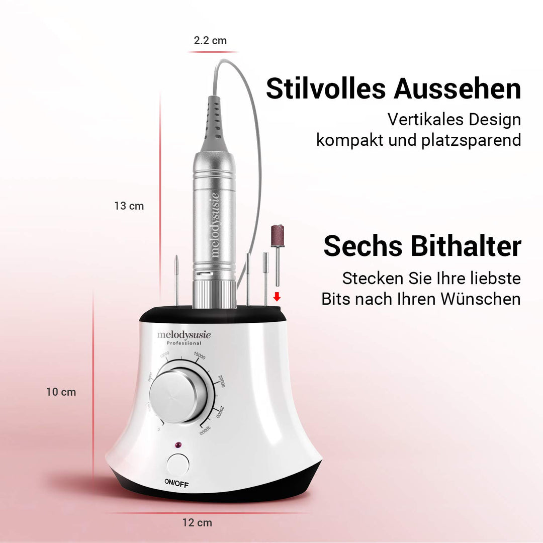 MelodySusie Nagelfräser 30000 U/min Professionelle Elektrische Nagelfeile Maniküre Pediküre Set Geln