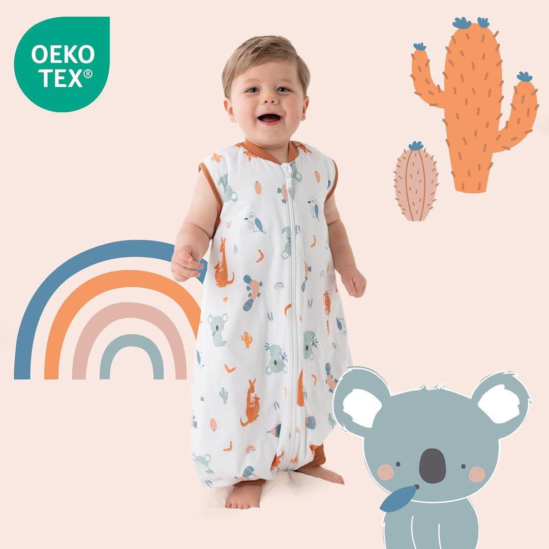 schlummersack Baby Schlafsack mit Füssen Sommer 1 Tog dünn | Schlafsack mit Beinen und verlängerten