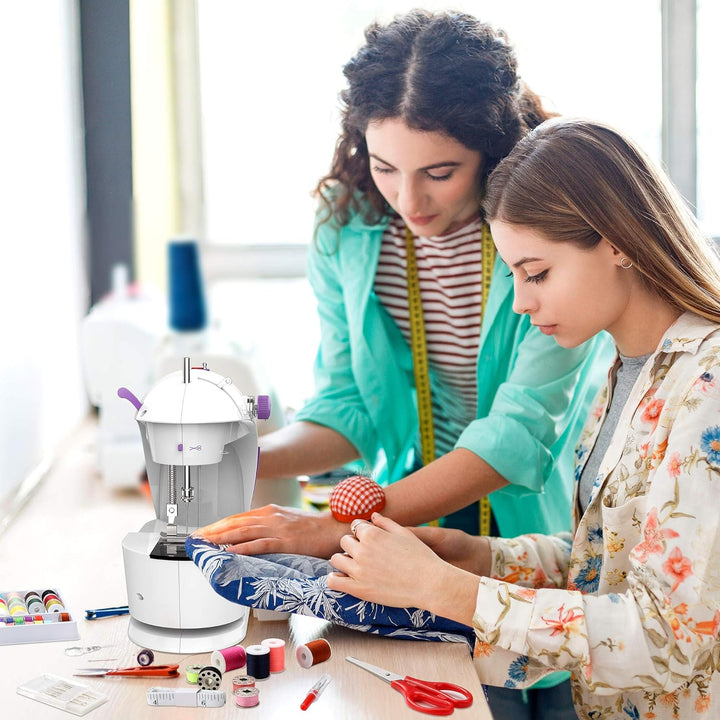 KPCB Nähmaschine Mini mit Verlängerungstisch, Benutzerfreundlich und praktisch Purple And White, Pur