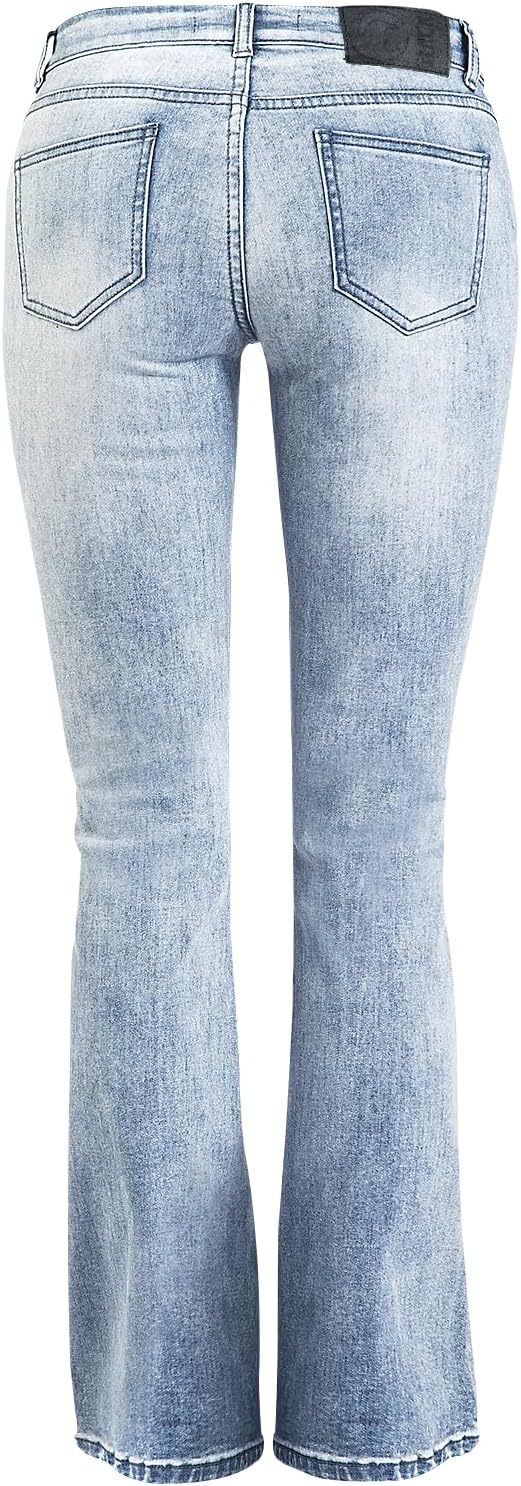 Black Premium by EMP Damen hellblaue Jeans mit Waschung und Schlag W30L34