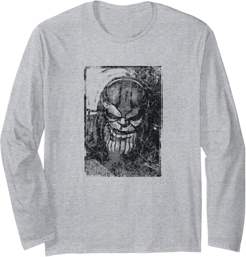 Marvel Avengers Thanos Panel Sketch Langarmshirt