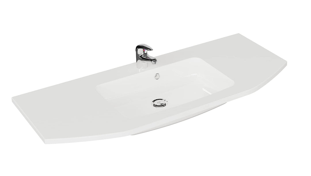 Pelipal Waschtisch aus Mineralmarmor Quickset 328 in Weiss, 112 cm breit | Mineralmarmor-Waschtisch,