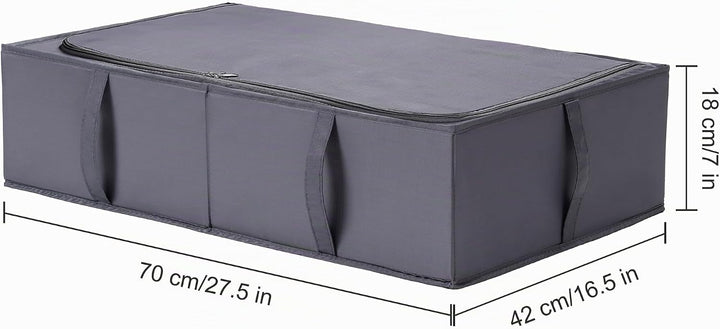 TYEERS Unterbett Aufbewahrungsbox mit Deckel, Strapazierfähiger Stoff, Waschbar, Zusammenklappbar, B