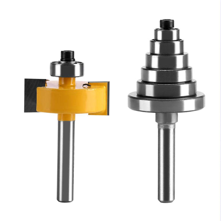 1/2 "H - 1/4" Schaftfräser mit 7 Lagersätzen Falzfräser Langlebige Holzbearbeitungsfräser für Massiv