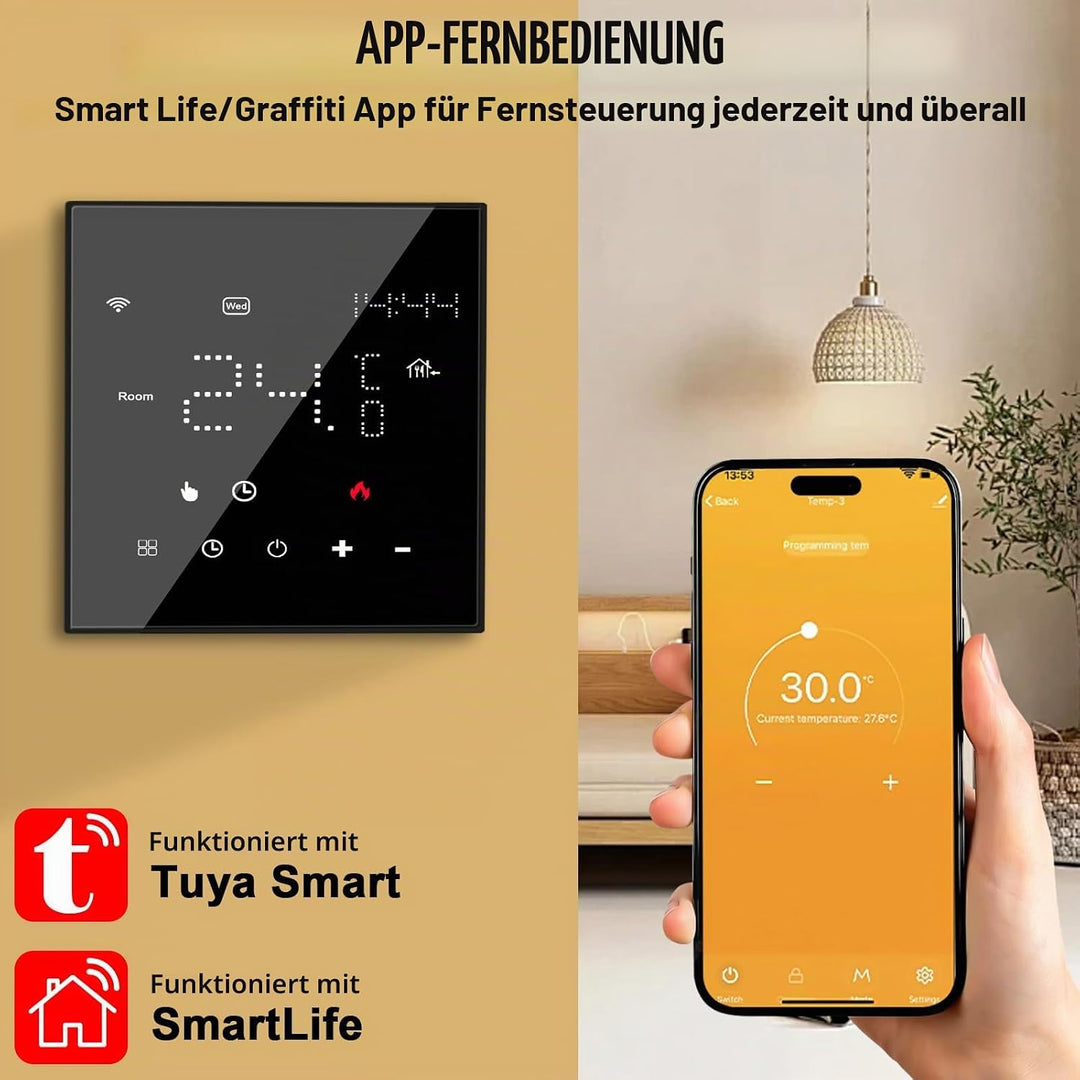 WiFi Thermostat für Elektrische Fussbodenheizung Smart Thermostat Programmierbar Raumthermostat Digi
