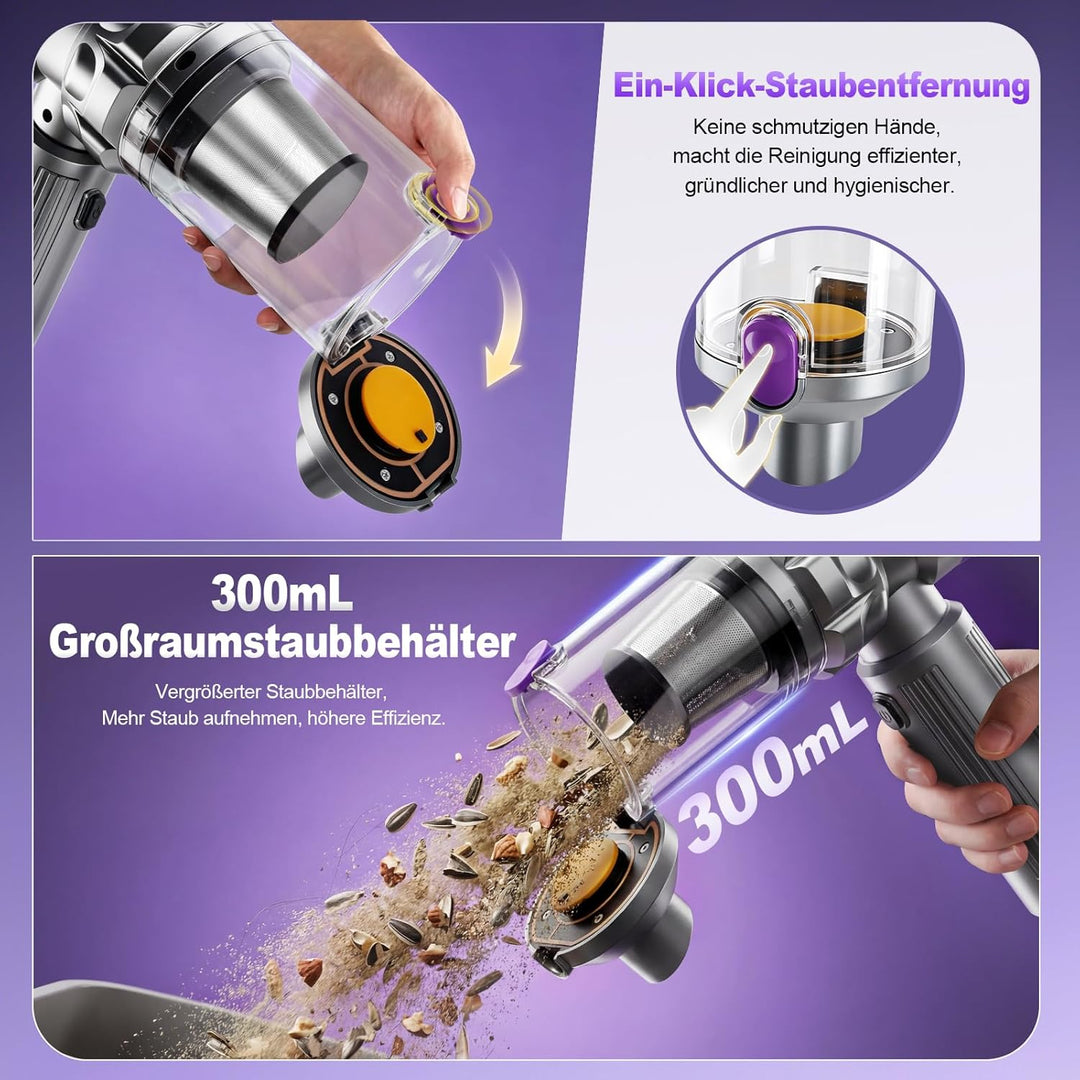 Autostaubsauger, 4-in-1 Mini Handstaubsauger Auto Akku Kabellos, 28000Pa Auto Staubsauger Stark, 3-G