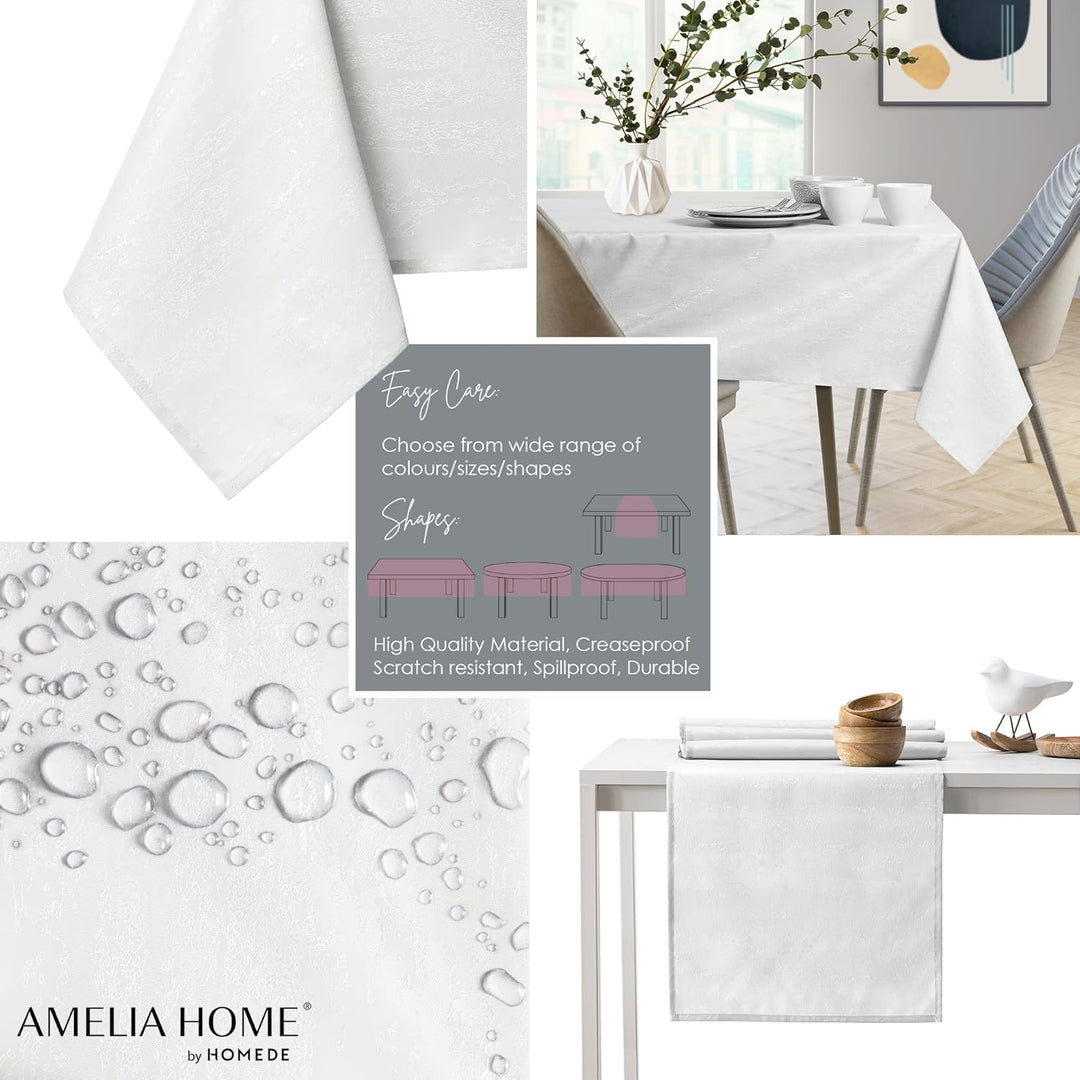 AmeliaHome Tischdecke 110x180 cm Tischtuch Tafeldecke Fleckschutz Lotuseffekt Abwaschbar Wasserabwei