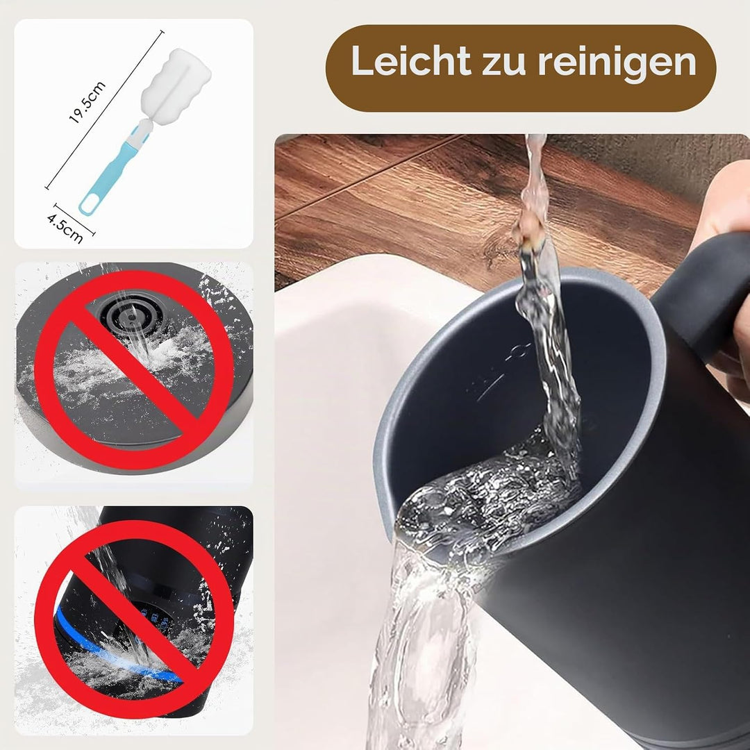 Milchaufschäumer Elektrisch 4 in 1,430ml Grosses Automatischer Milchschäumer,Geräuschloser,Abschaltu