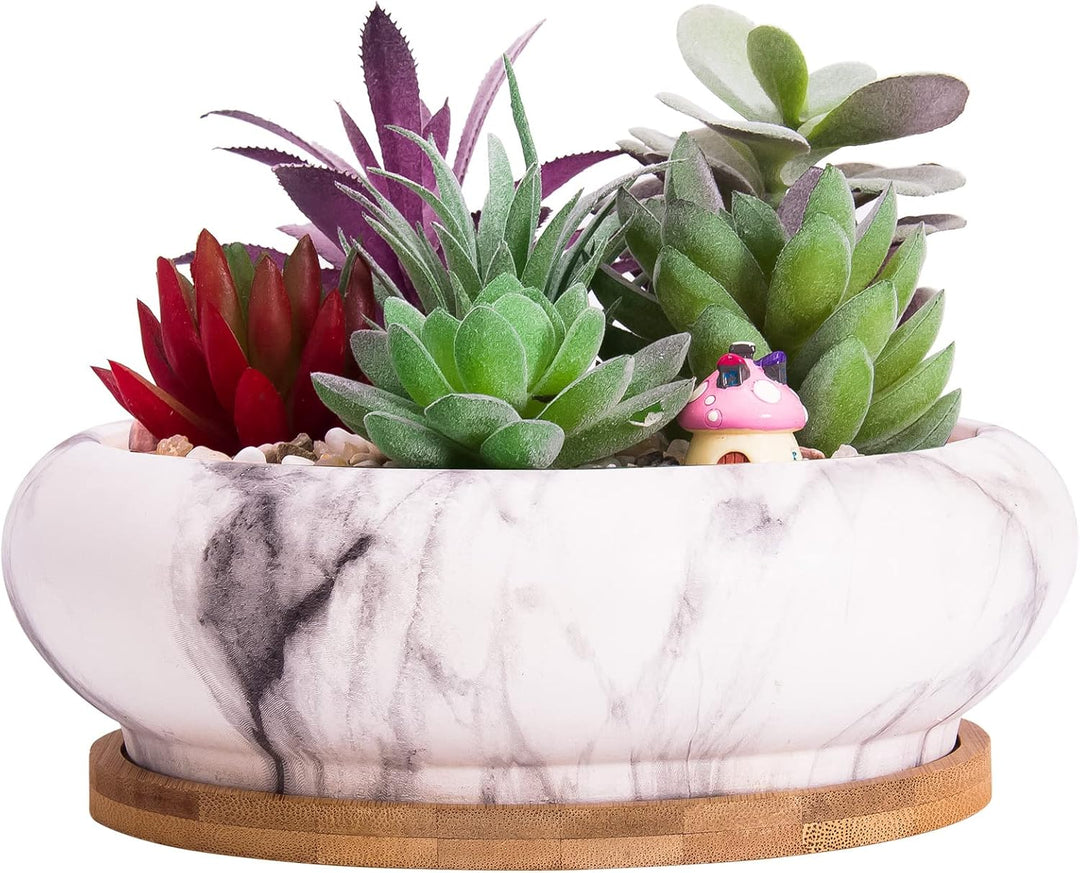 ARTKETTY 18,5 cm Rund Sukkulente Pflanzgefässe Töpfe Mit Drainageloch Bonsai Töpfe Garten Dekorative