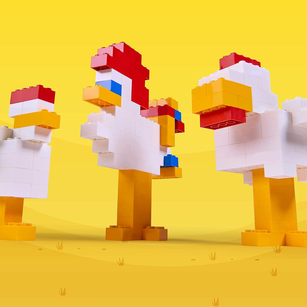 Simba 104118917 - Blox, 500 gelbe Bausteine für Kinder ab 3 Jahren, 8er Steine, im Karton, vollkompa