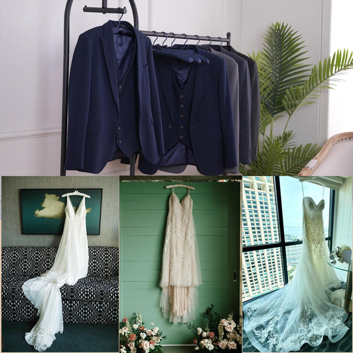 43 cm Extra Large Anti Slip Navy Blau Satin Gepolsterter Kleiderbügel No Bumps für Mäntel, Pullover,