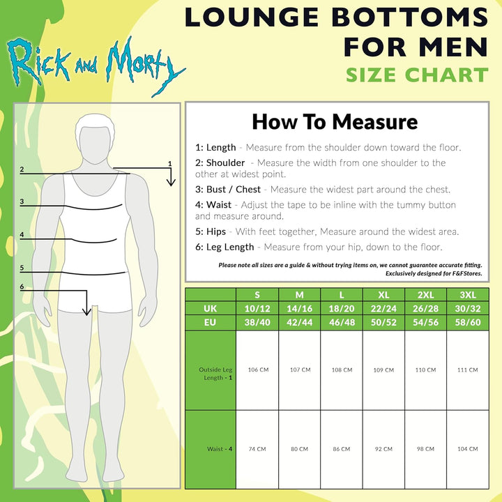 RICK AND MORTY Herren-Schlafanzughosen - Weihnachts Pyjamahosen für Herren - Schlafhose Herren Lang,