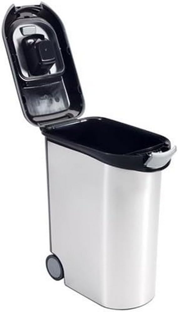 Curver Futter-Container 20kg I 54L Metal, schwarz/Silber, 49,3 x 27,8 x 60,5 cm, 1 Stück (1er Pack)