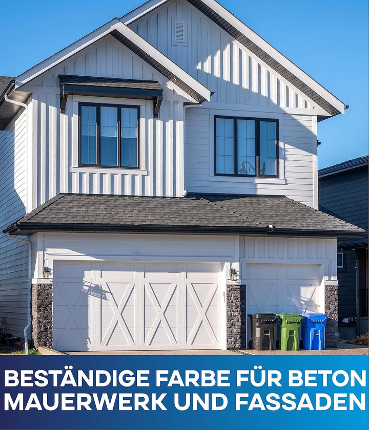 Plid® Silikon Fassadenfarbe Weiss Aussen matt 10L - für Beton, Mauerwerk, Kellerwand, Fassade & Sock