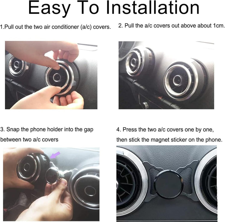Magnetische Handyhalterung für Audi A3 8V / S3 8V (2014-2019), Auto Handyhalter Lüftungsschlitze 360