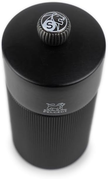 PEUGEOT - Salzmühle Line 12 cm - Klassische Mahlgradeinstellung - Aluminium und PEFC-zertifiziertes